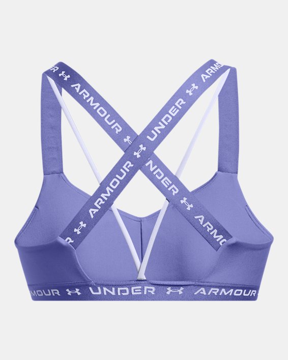 Brassière de sport à dos croisé et maintien léger UA pour femme, Purple, pdpMainDesktop image number 10